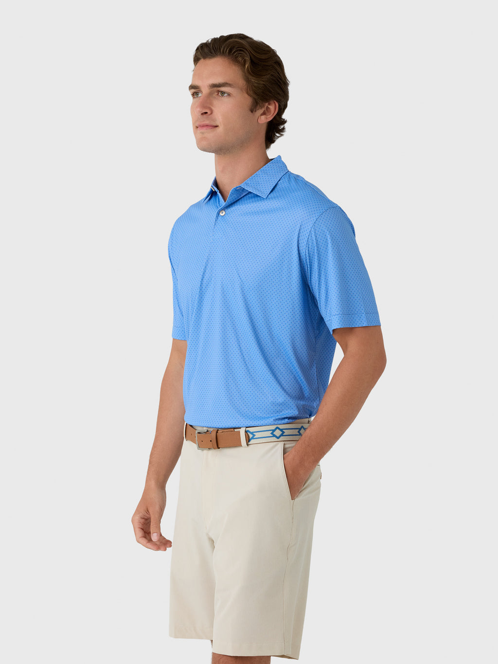 Peter Millar Crown Sport Men's Featherweight Starmount Performance Polo - Saint Bernard