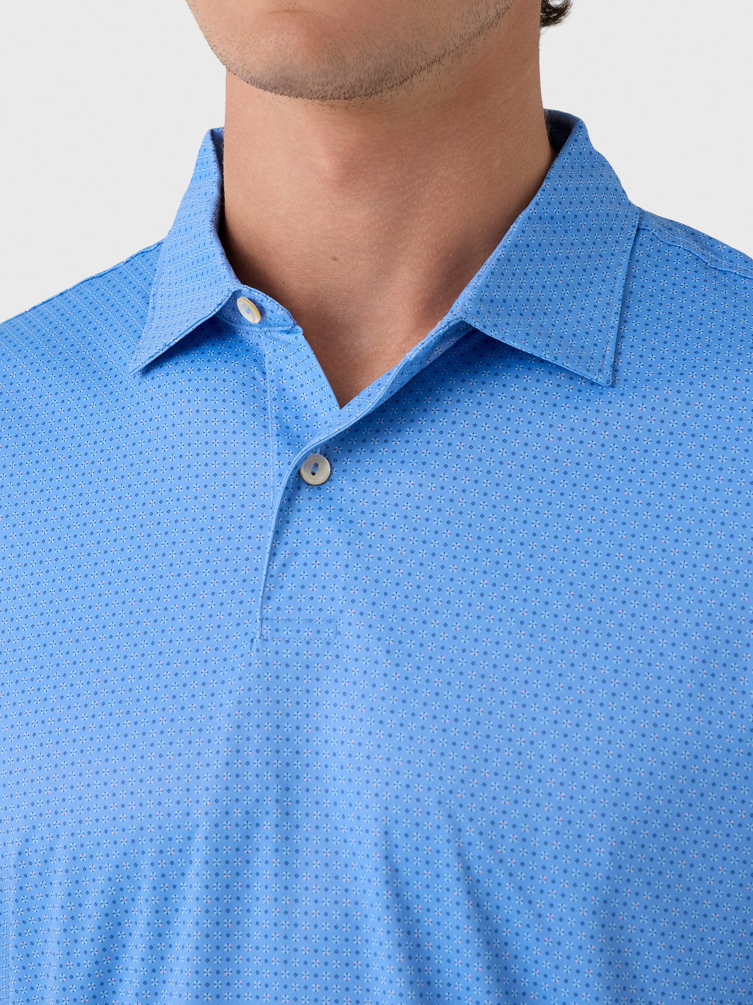 Peter Millar Crown Sport Men's Featherweight Starmount Performance Polo - Saint Bernard