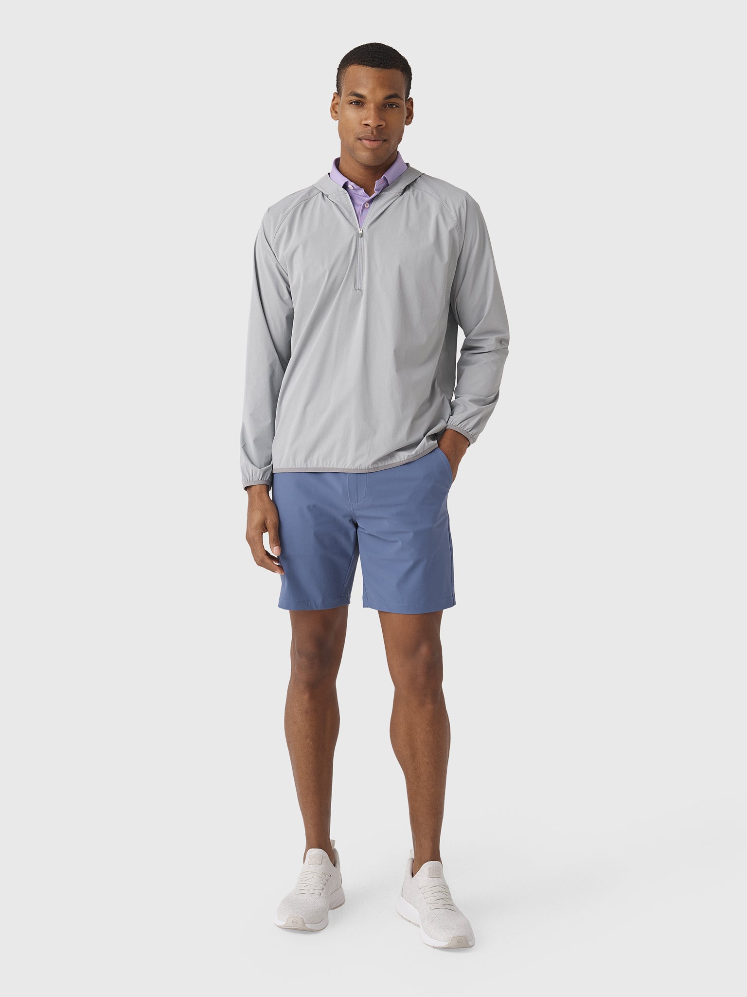 Peter Millar Crown Sport Men's Featherweight Sun Hoodie - Saint Bernard