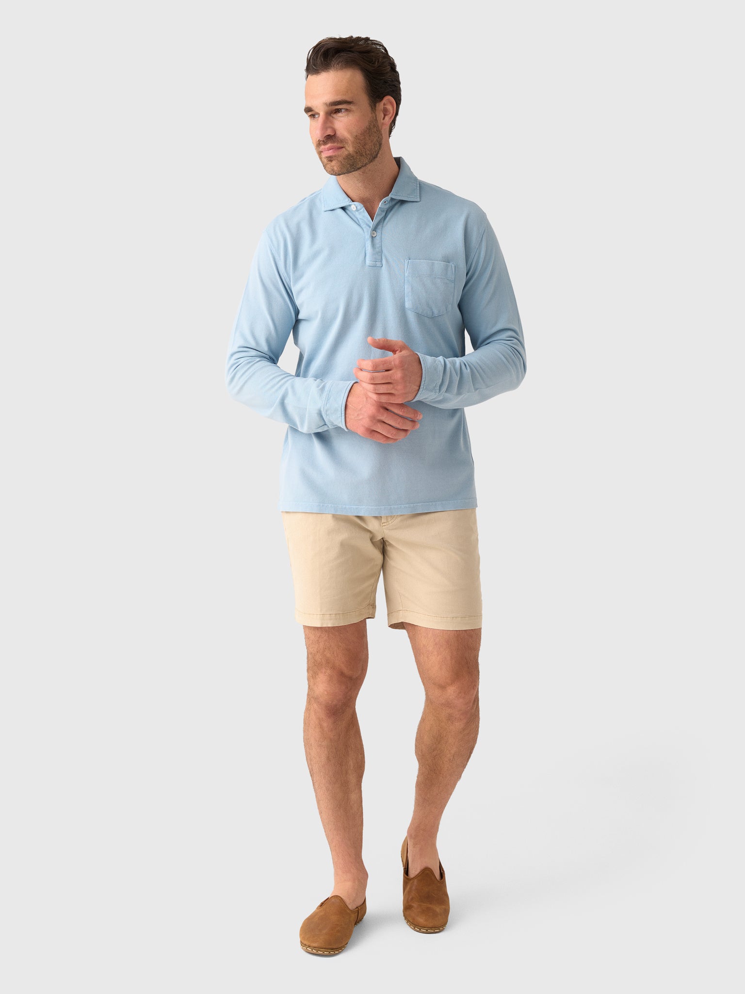 Peter Millar Crown Men's Everyday Piqué Long Sleeve Polo - Saint Bernard