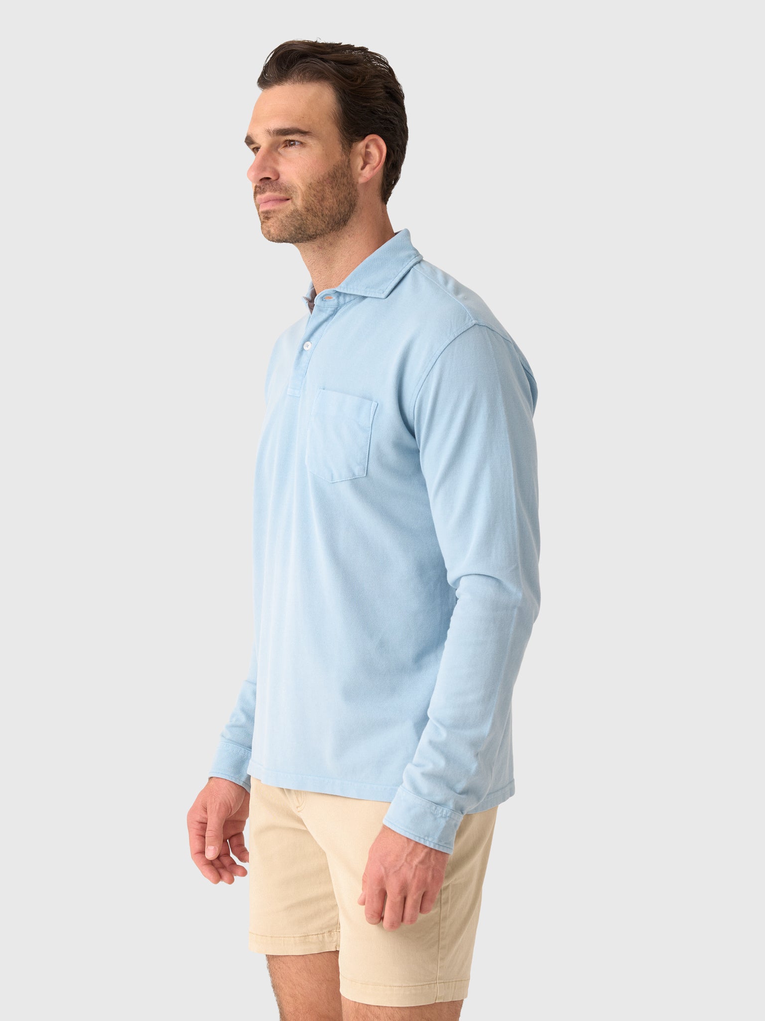 Peter Millar Crown Men's Everyday Piqué Long Sleeve Polo - Saint Bernard