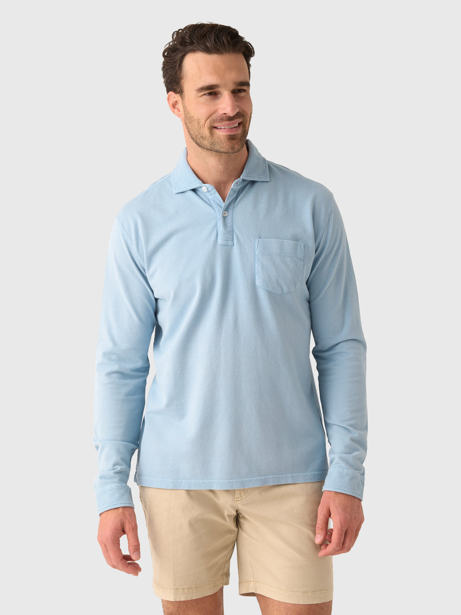 Peter Millar Crown Men's Everyday Piqué Long Sleeve Polo - Saint Bernard