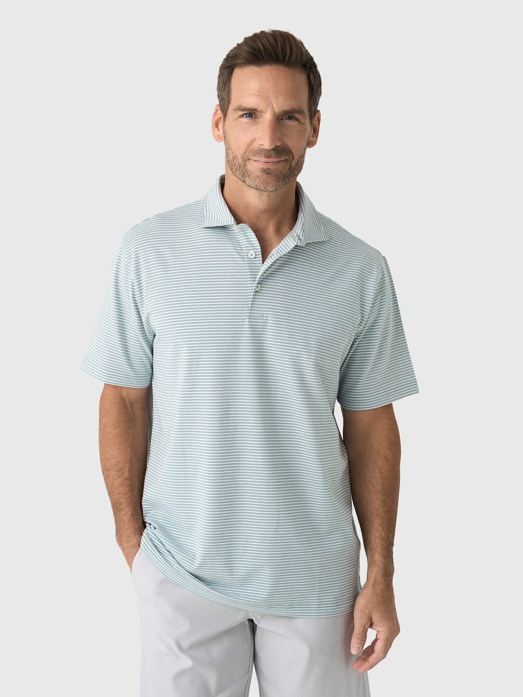 Peter Millar Crown Men's Calvert Flex Cotton Polo - Saint Bernard