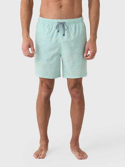 Peter Millar Crown Men's Tide Lines Swim Trunk - Saint Bernard