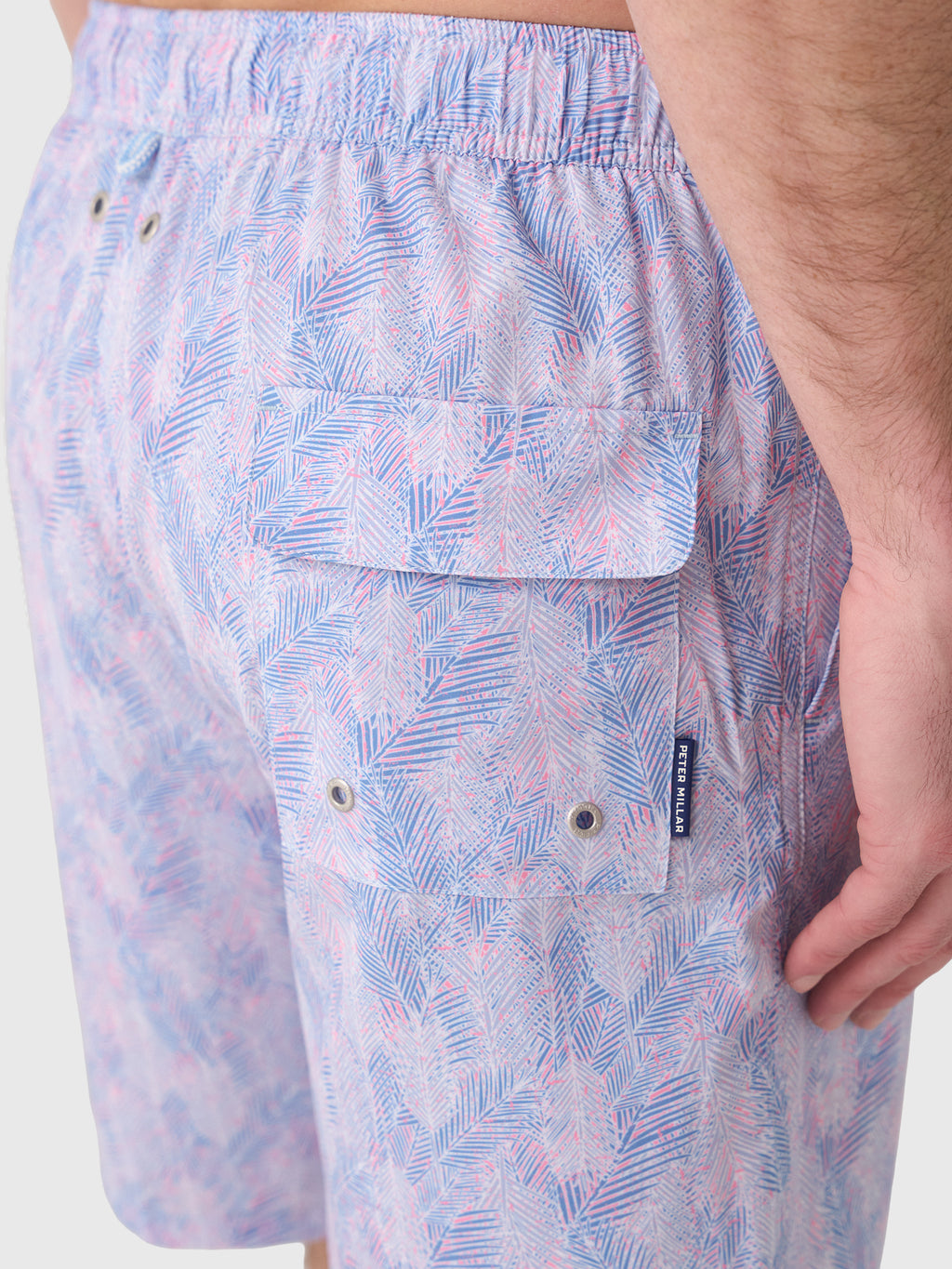 Peter Millar Crown Men's Sunset Palms Swim Trunk - Saint Bernard
