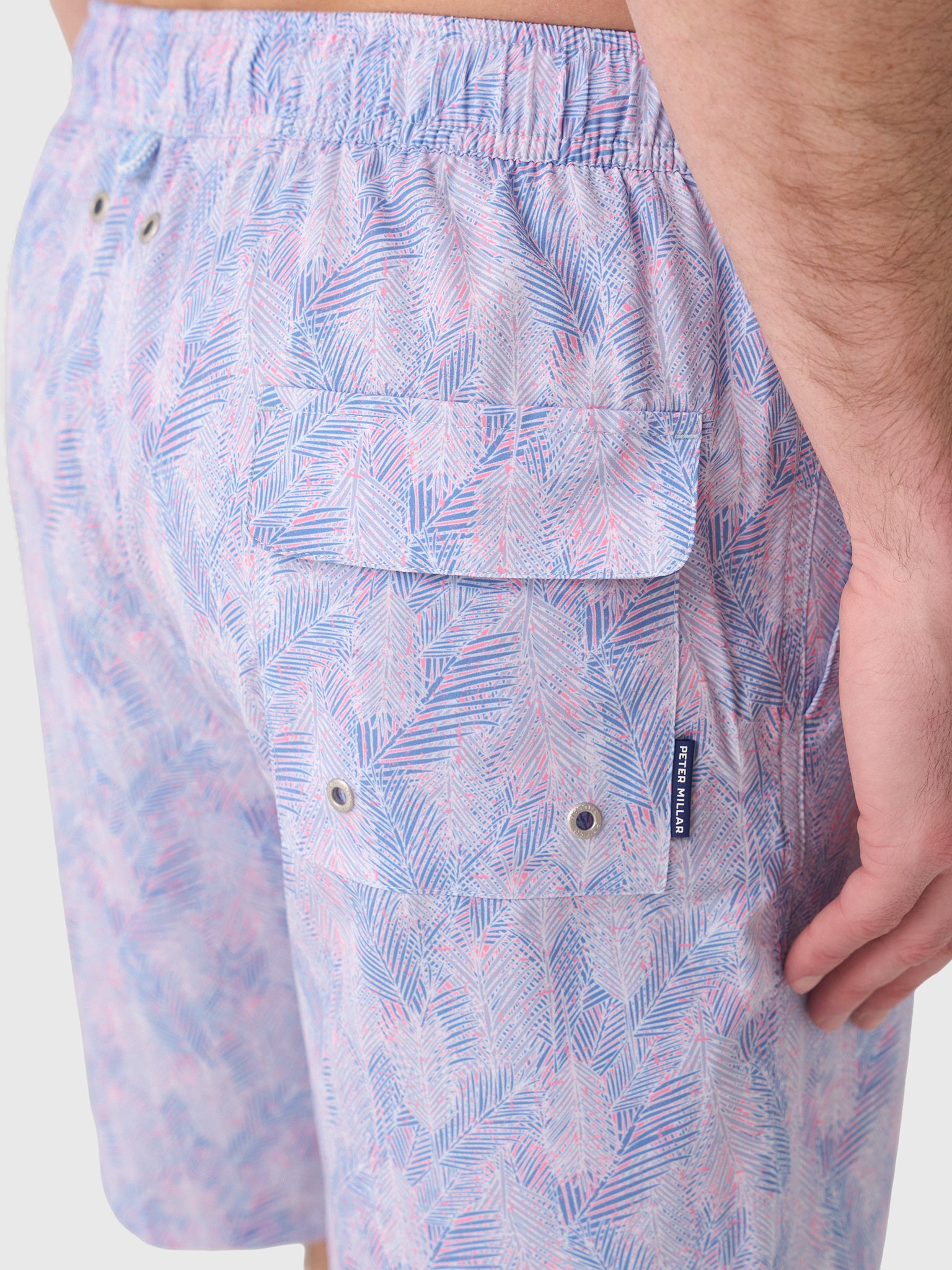 Peter Millar Crown Men's Sunset Palms Swim Trunk - Saint Bernard