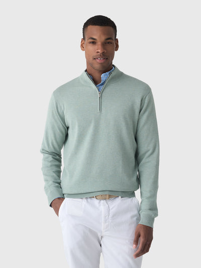 Peter Millar Crown Men's Coolspun Lite Cotton Quarter-Zip Sweater - Saint Bernard
