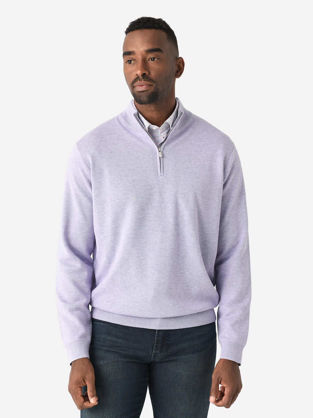 Peter Millar Crown Men's Coolspun Lite Cotton Quarter-Zip Sweater - Saint Bernard