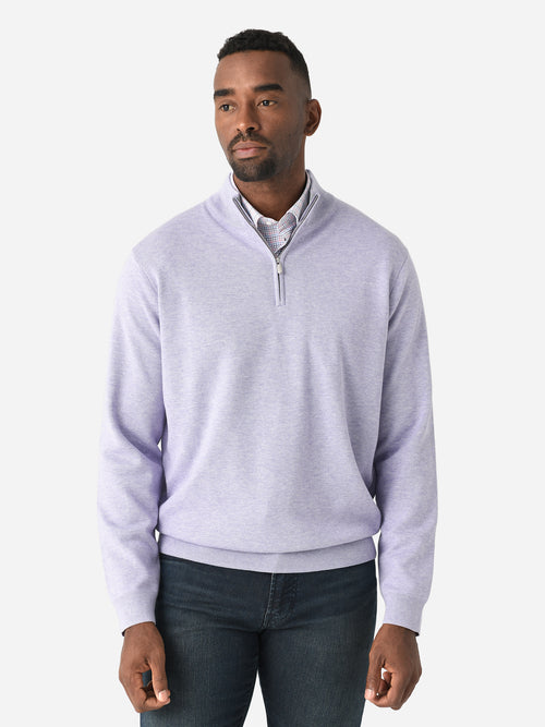 Peter Millar Crown Men's Coolspun Lite Cotton Quarter-Zip Sweater - Saint Bernard