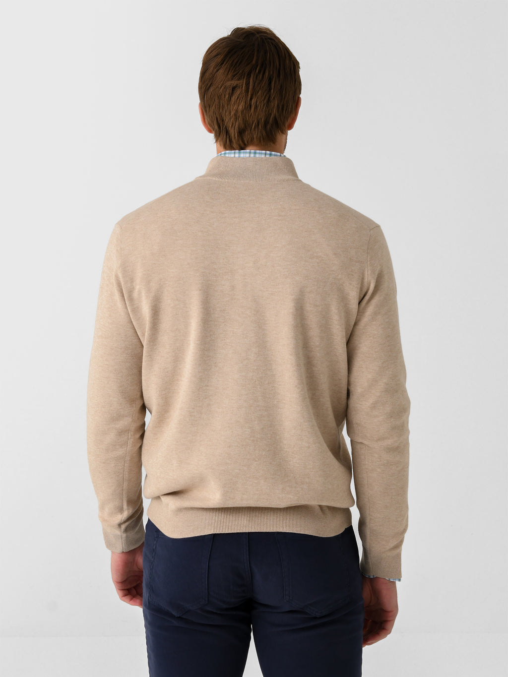 Peter Millar Crown Men's Coolspun Lite Cotton Quarter-Zip Sweater - Saint Bernard