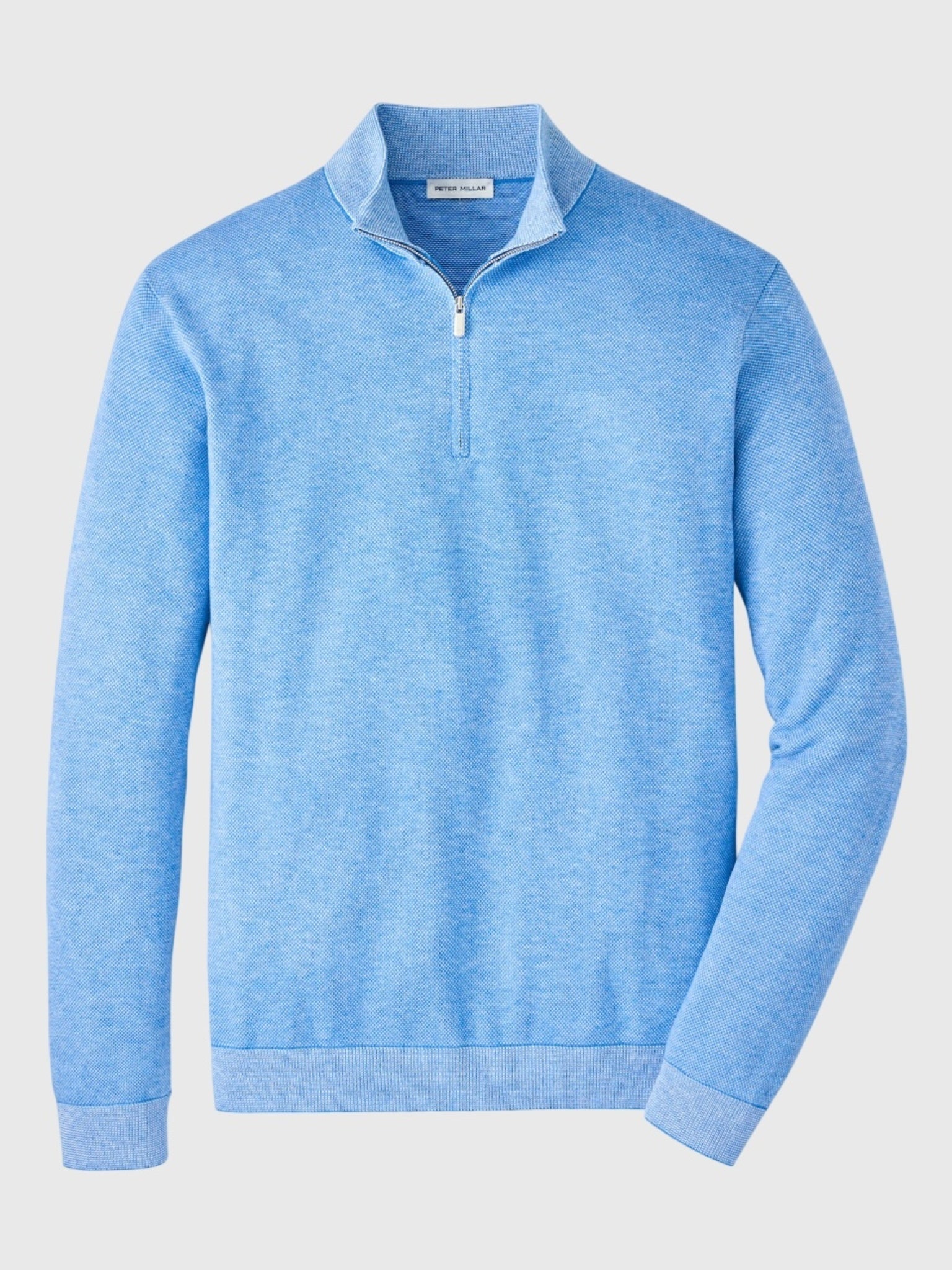 Peter Millar Crown Men's Coolspun Lite Birdseye Quarter-Zip Sweater - Saint Bernard