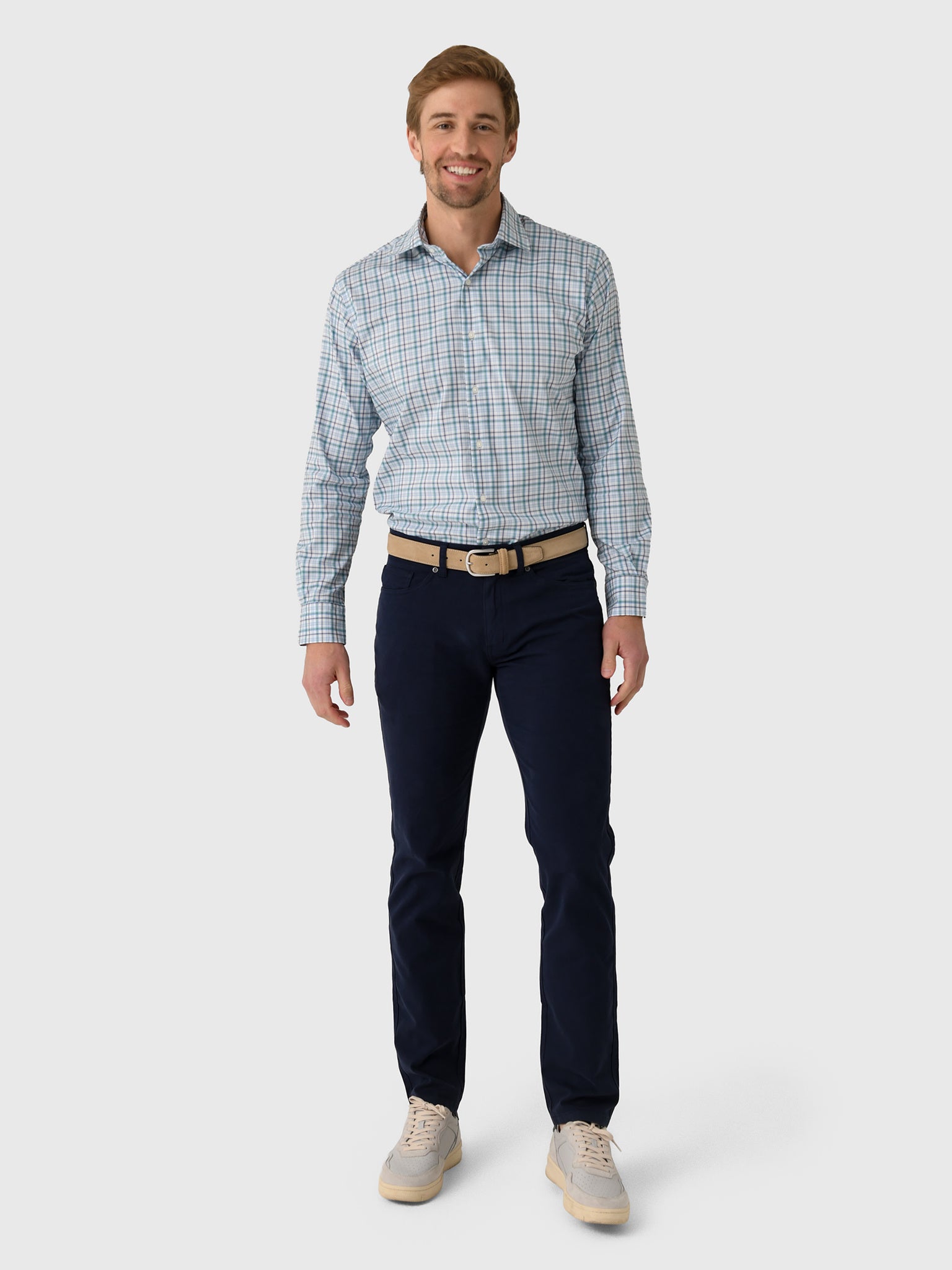 Peter Millar Crown Men's Simon Crown Lite Cotton-Stretch Sport Shirt - Saint Bernard