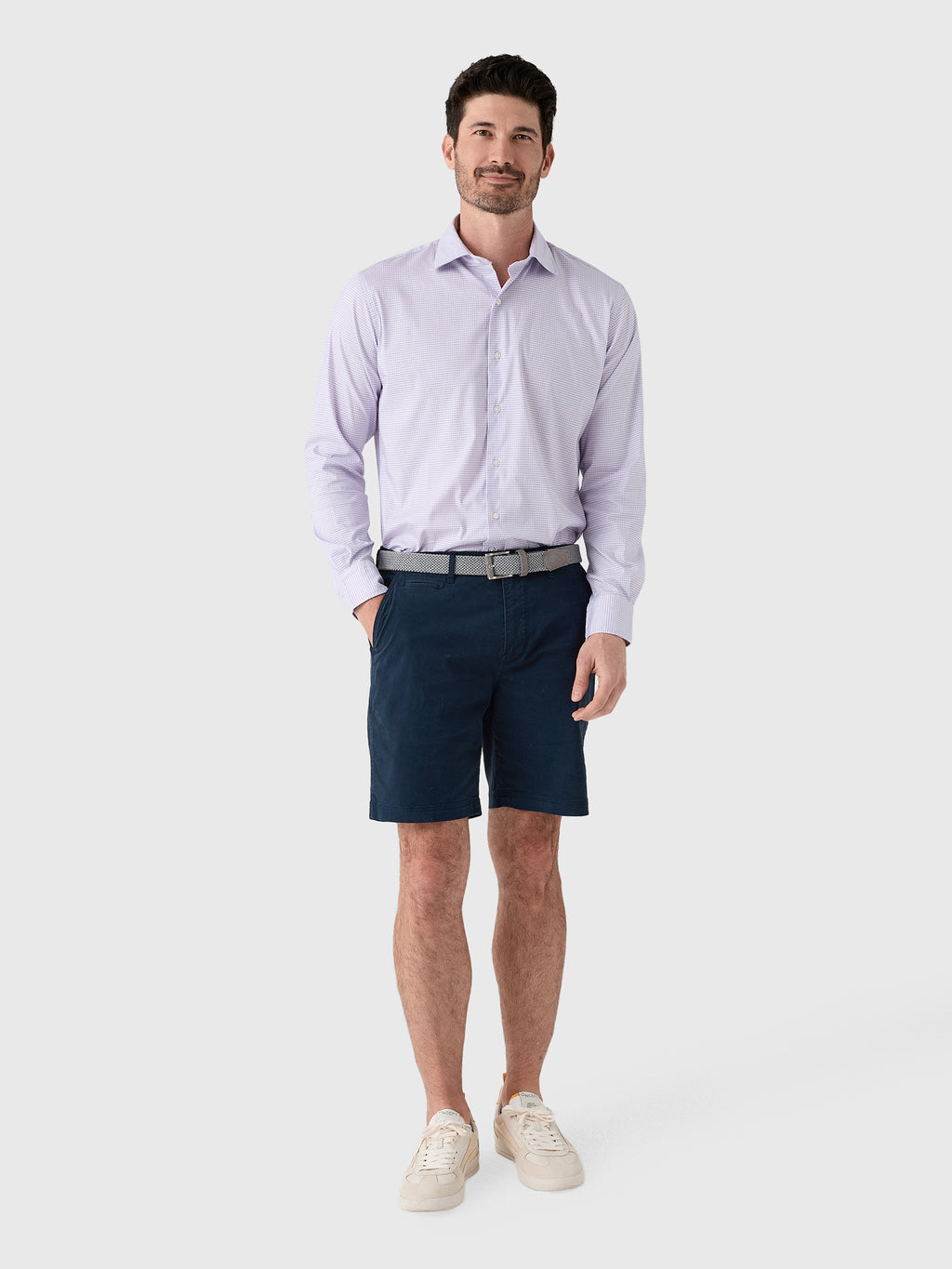 Peter Millar Crown Men's Conway Crown Lite Cotton-Stretch Sport Shirt - Saint Bernard