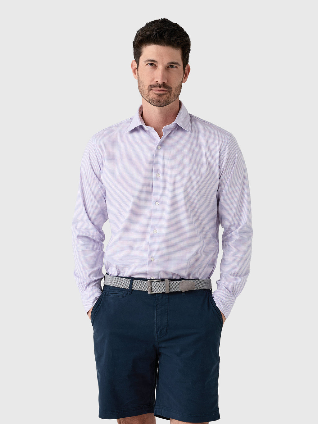 Peter Millar Crown Men's Conway Crown Lite Cotton-Stretch Sport Shirt - Saint Bernard