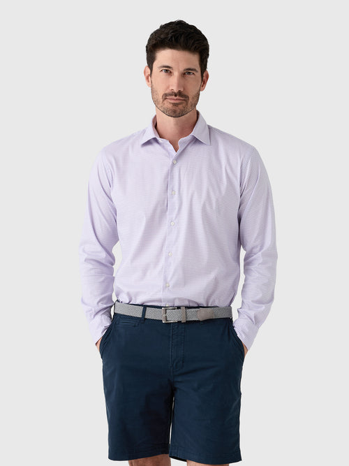 Peter Millar Crown Men's Conway Crown Lite Cotton-Stretch Sport Shirt - Saint Bernard