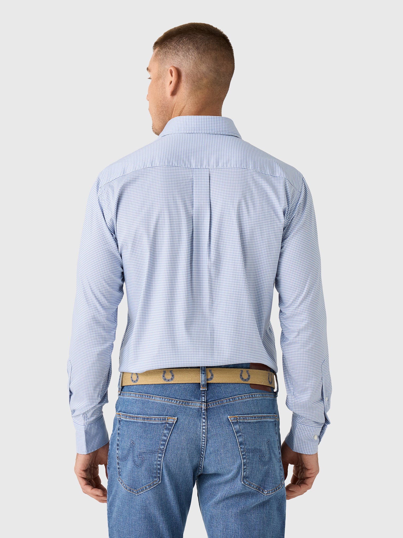 Peter Millar Crown Men's Conway Crown Lite Cotton-Stretch Sport Shirt - Saint Bernard