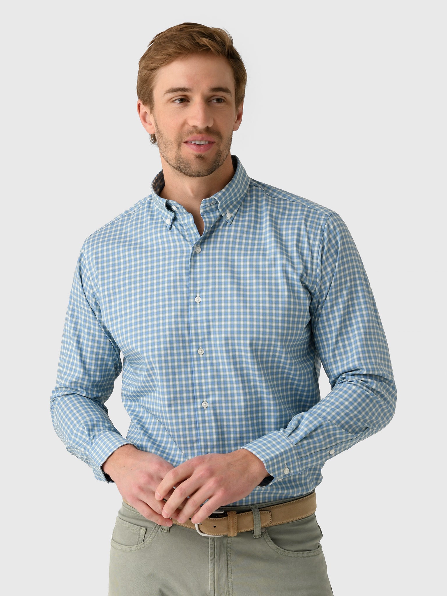 Peter Millar Crown Men's Felix Crown Lite Cotton-Stretch Sport Shirt - Saint Bernard