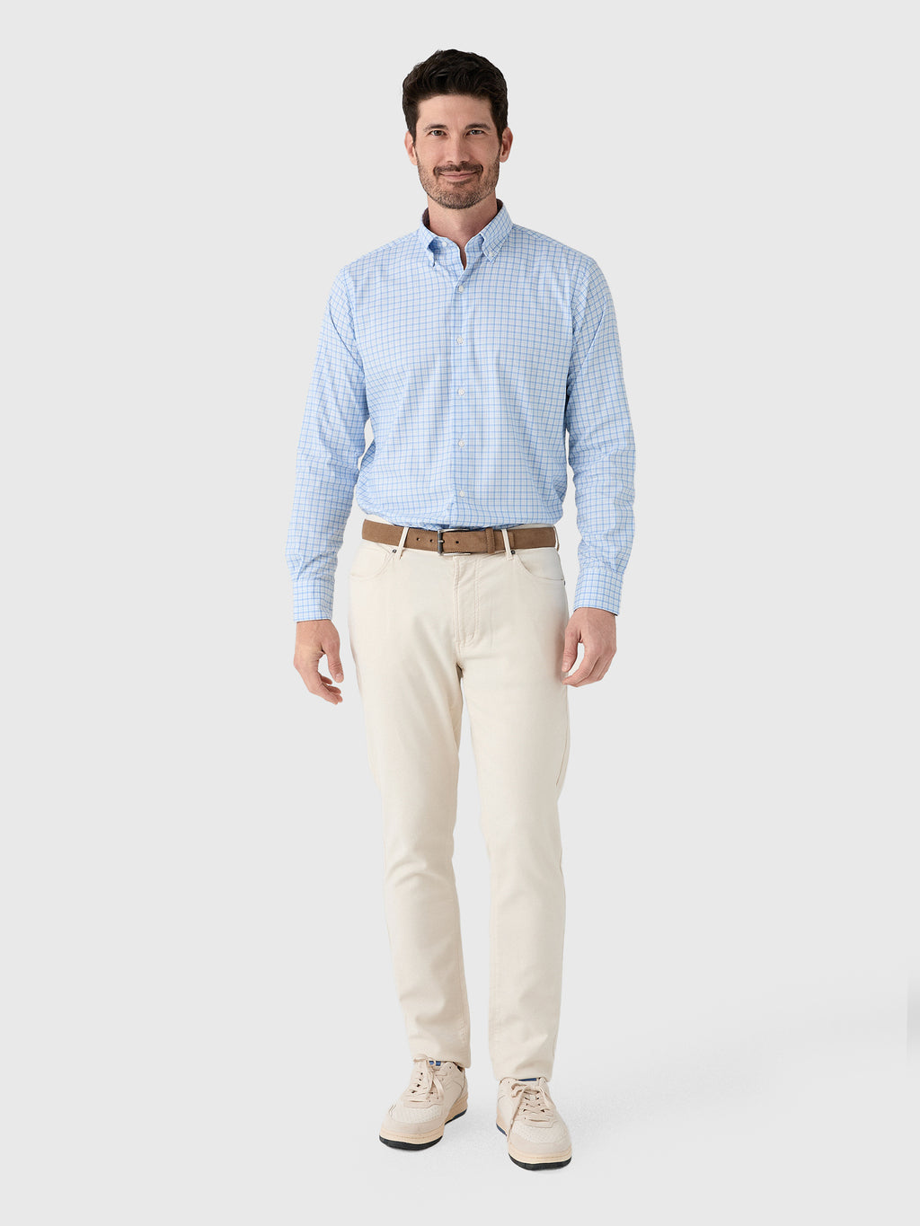 Peter Millar Crown Men's Calvin Crown Lite Cotton-Stretch Sport Shirt - Saint Bernard