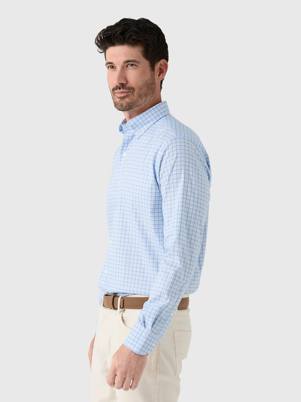 Peter Millar Crown Men's Calvin Crown Lite Cotton-Stretch Sport Shirt - Saint Bernard