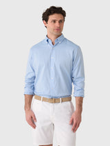 Peter Millar Crown Men's Campbell Perfect Pinpoint Cotton-Stretch Sport Shirt - Saint Bernard