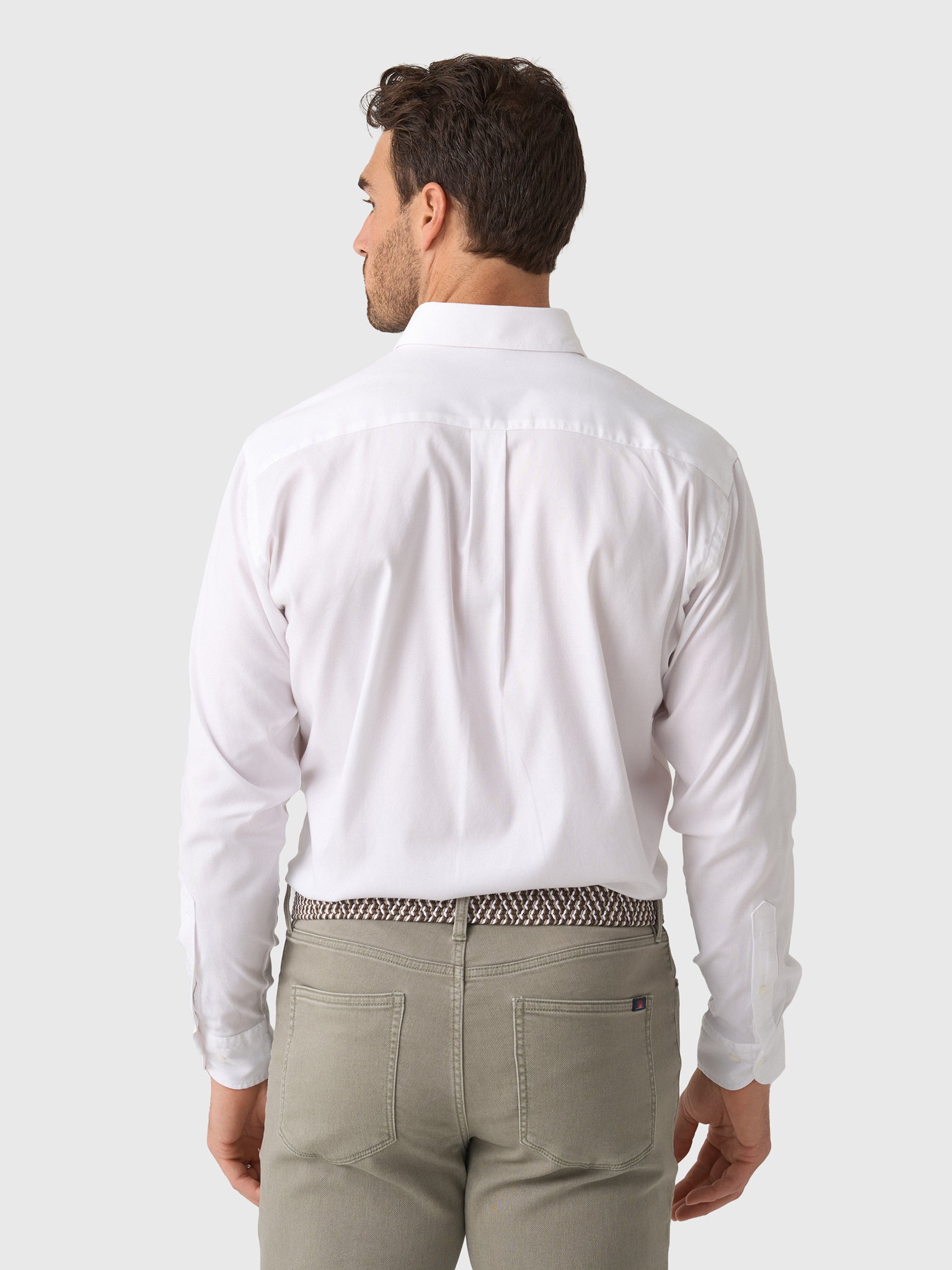 Peter Millar Crown Men's Campbell Perfect Pinpoint Cotton-Stretch Sport Shirt - Saint Bernard