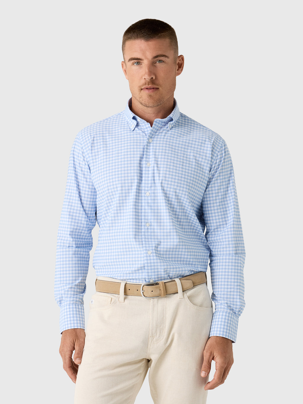 Peter Millar Crown Men's Lewis Performance Twill Sport Shirt - Saint Bernard