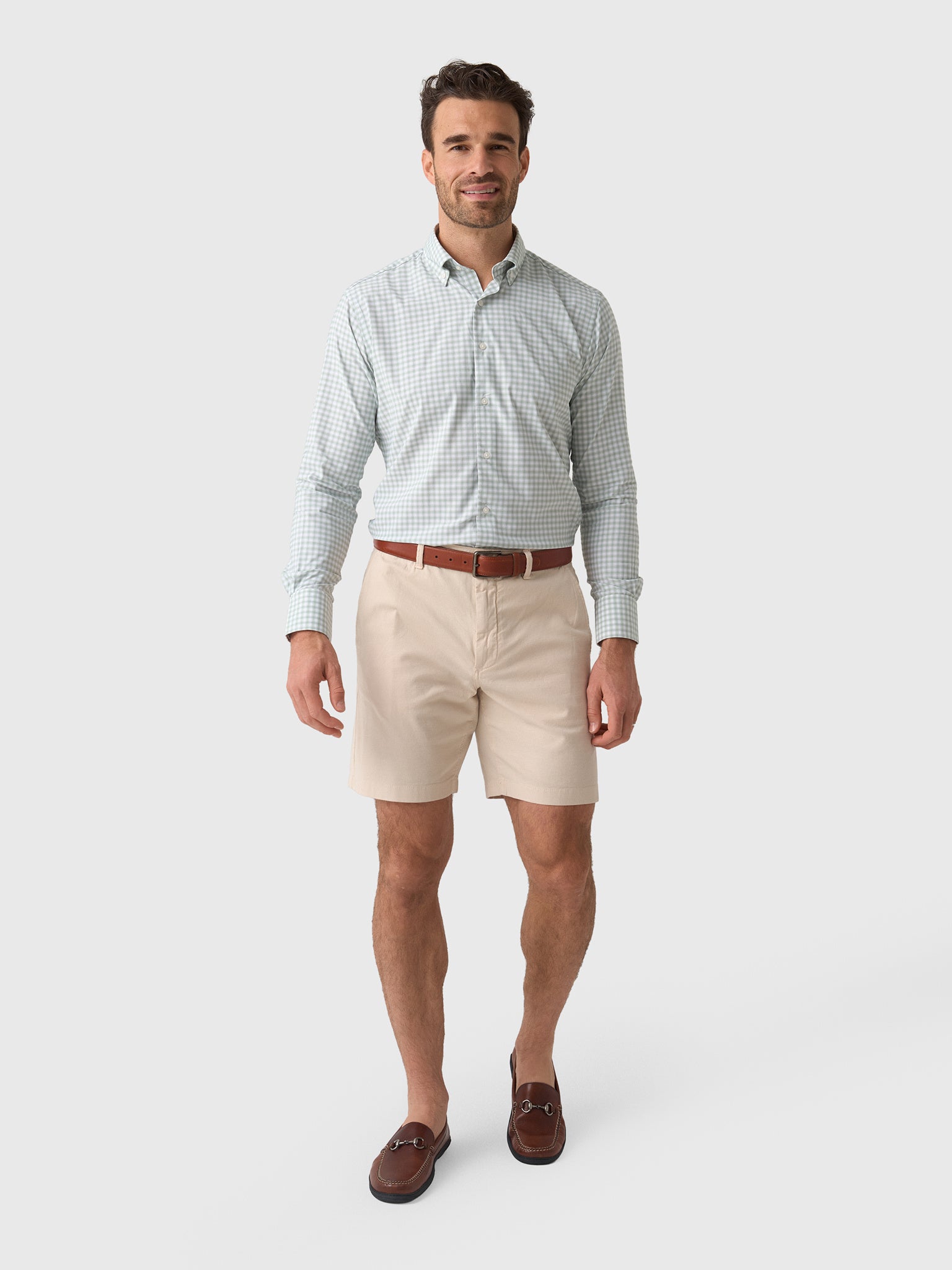 Peter Millar Crown Men's Lewis Performance Twill Sport Shirt - Saint Bernard