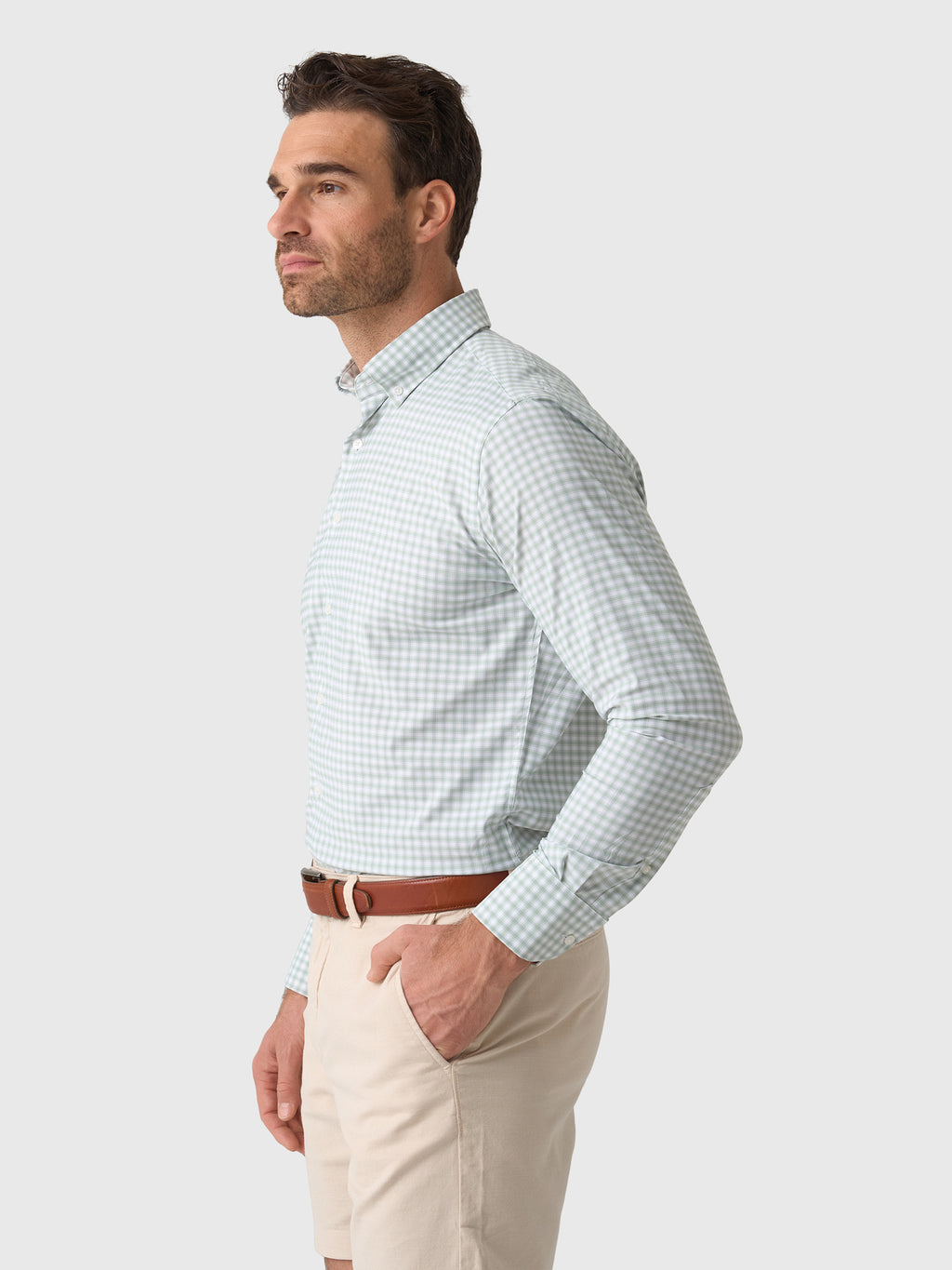 Peter Millar Crown Men's Lewis Performance Twill Sport Shirt - Saint Bernard