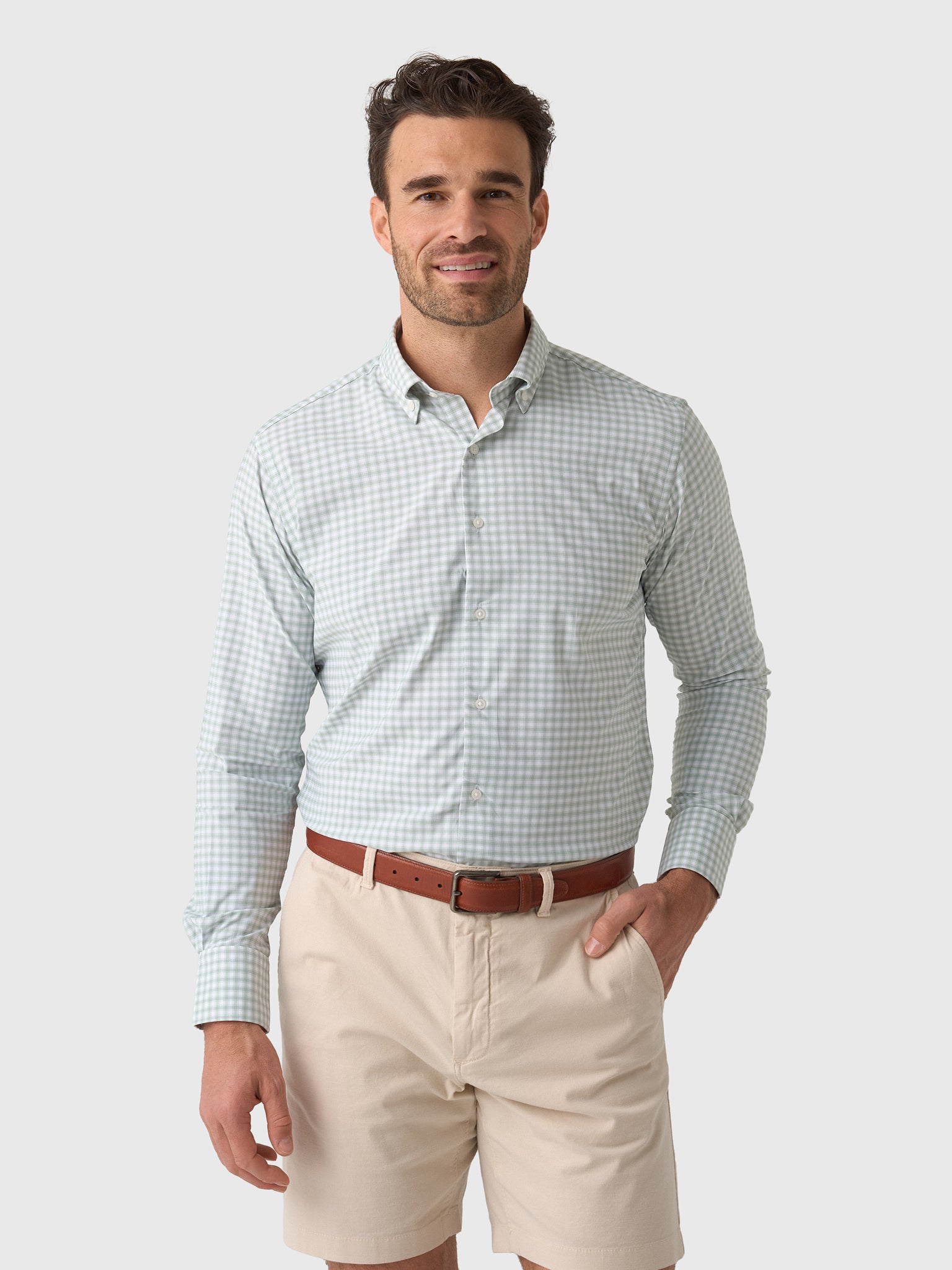 Peter Millar Crown Men's Lewis Performance Twill Sport Shirt - Saint Bernard