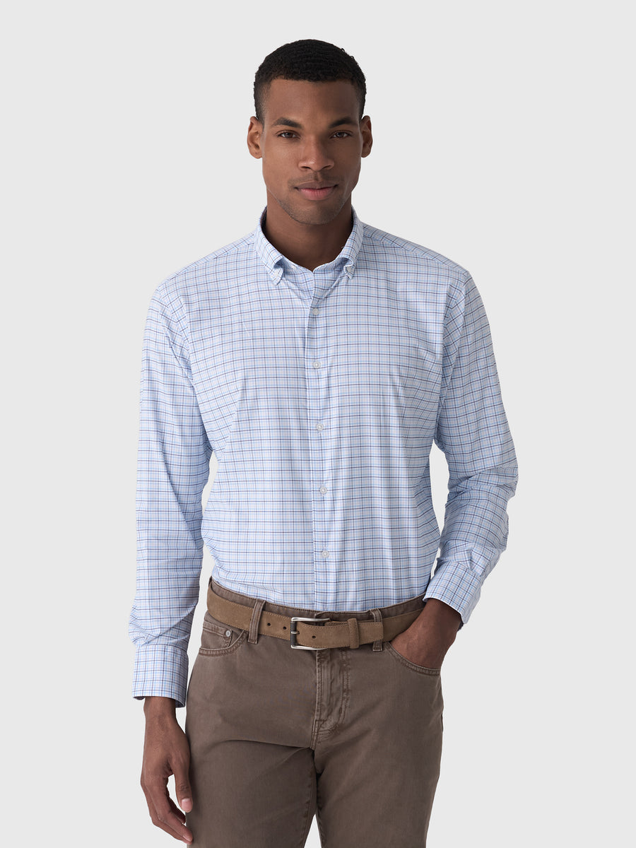 Peter Millar Crown Men's Casey Performance Twill Sport Shirt - Saint Bernard