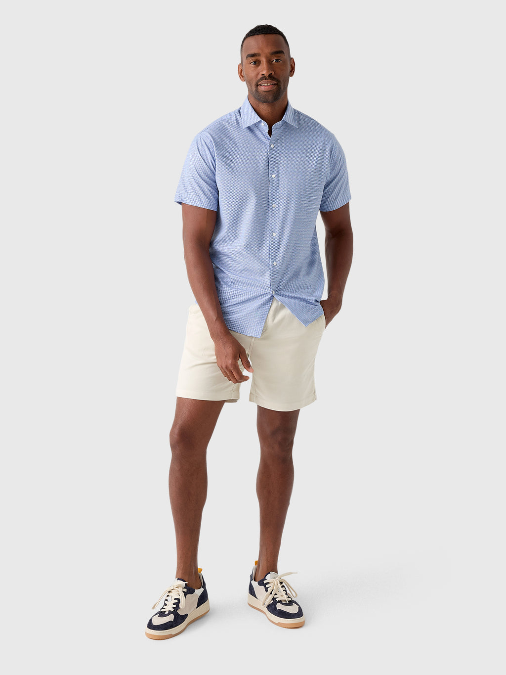 Peter Millar Crown Men's Patton Performance Poplin Sport Shirt - Saint Bernard