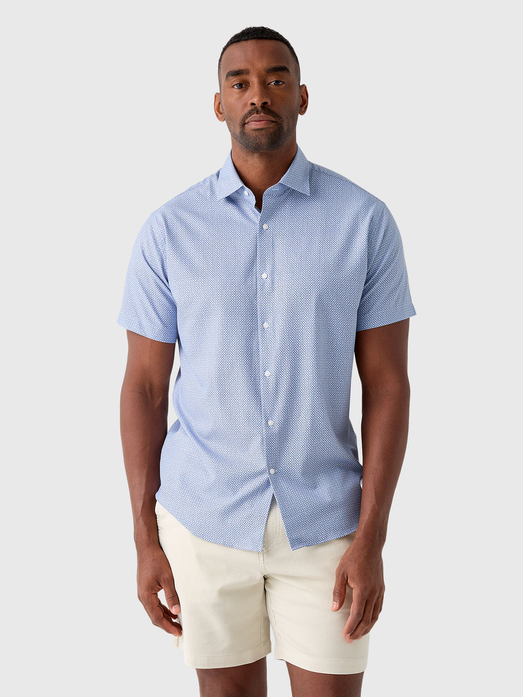 Peter Millar Crown Men's Patton Performance Poplin Sport Shirt - Saint Bernard