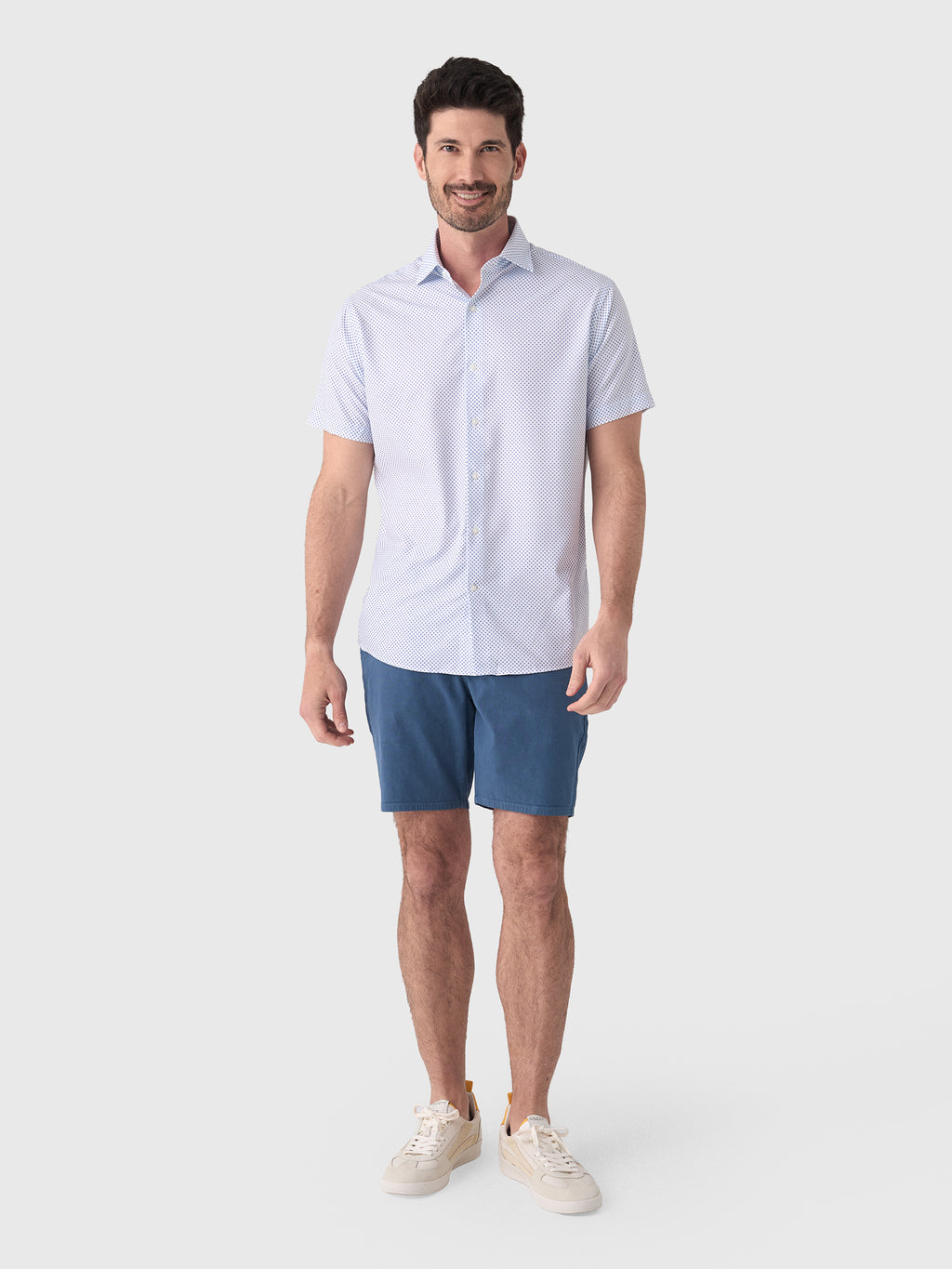 Peter Millar Crown Men's Cecil Performance Poplin Sport Shirt - Saint Bernard