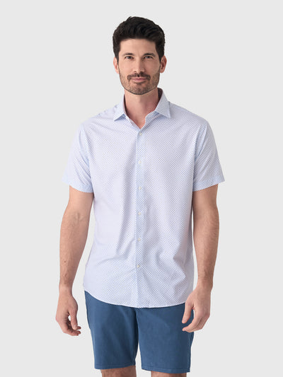 Peter Millar Crown Men's Cecil Performance Poplin Sport Shirt - Saint Bernard