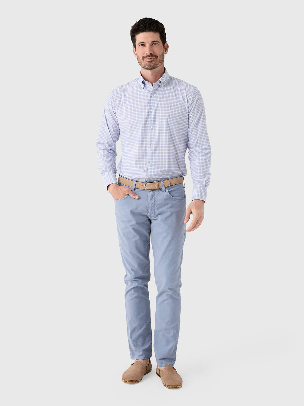 Peter Millar Crown Men's Phillip Performance Twill Sport Shirt - Saint Bernard