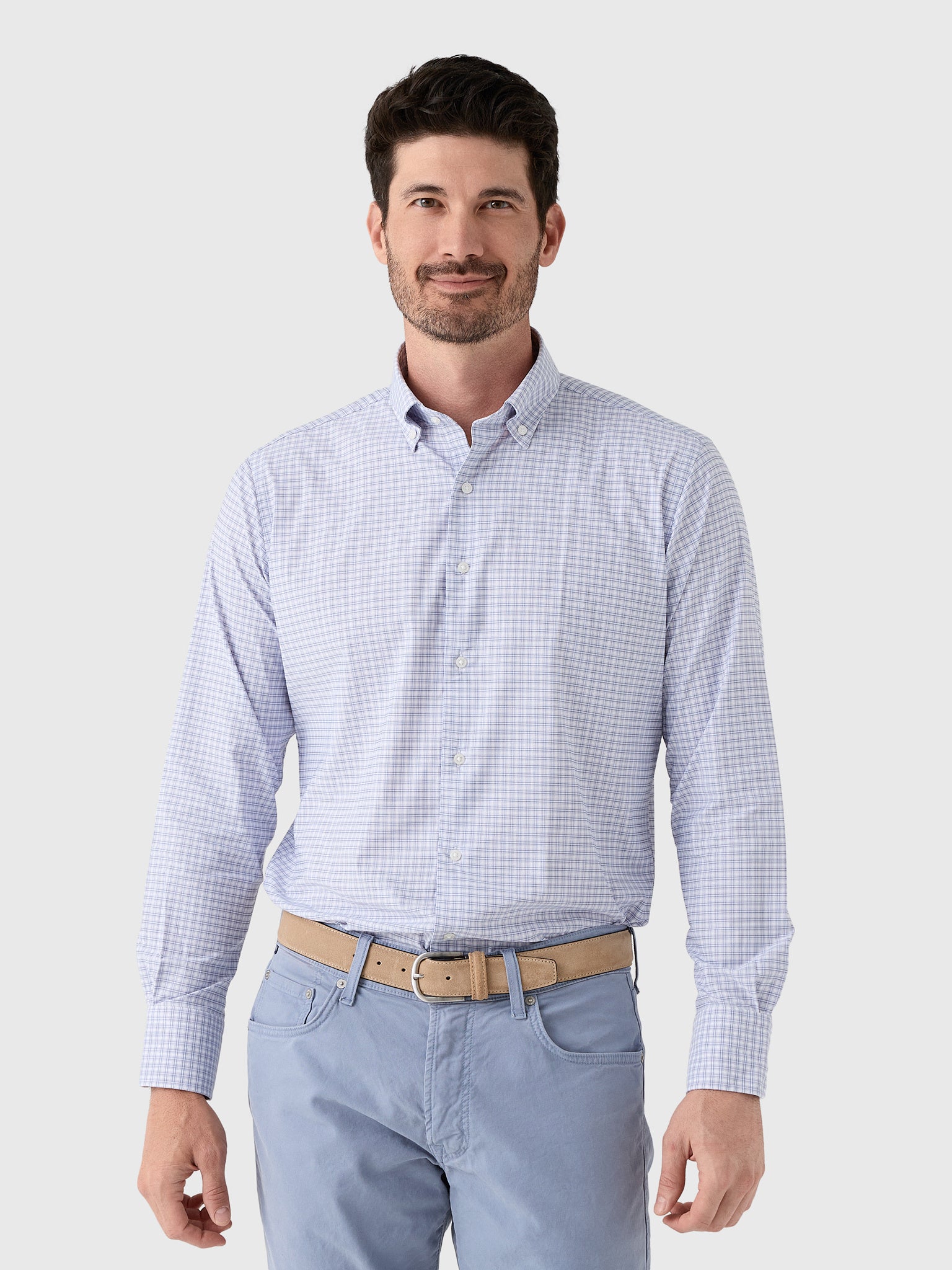 Peter Millar Crown Men's Phillip Performance Twill Sport Shirt - Saint Bernard