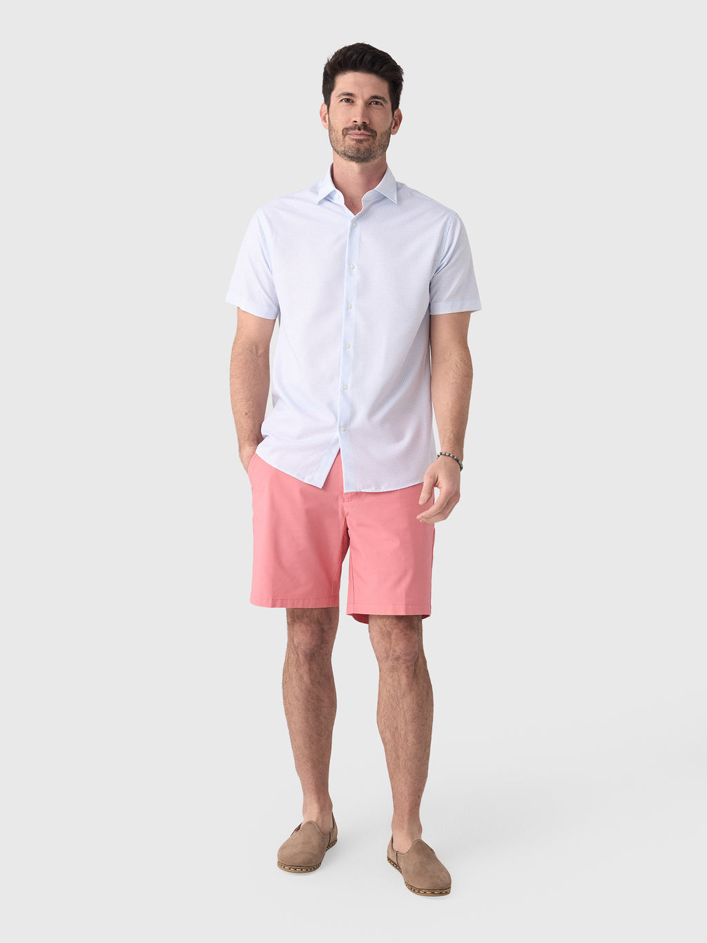 Peter Millar Crown Men's Baldwin Performance Poplin Sport Shirt - Saint Bernard