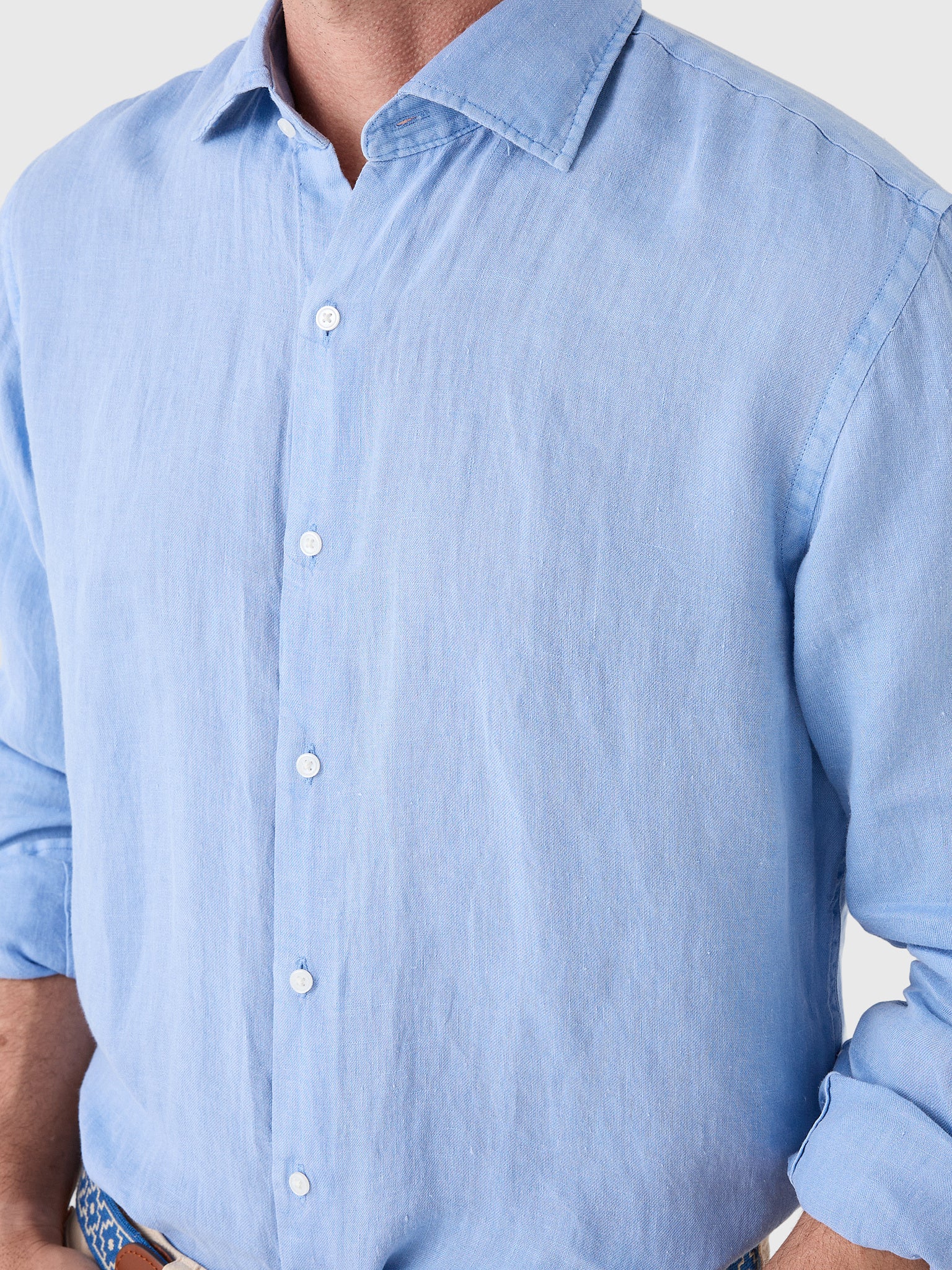 Peter Millar Crown Men's Shoreside Linen Sport Shirt - Saint Bernard