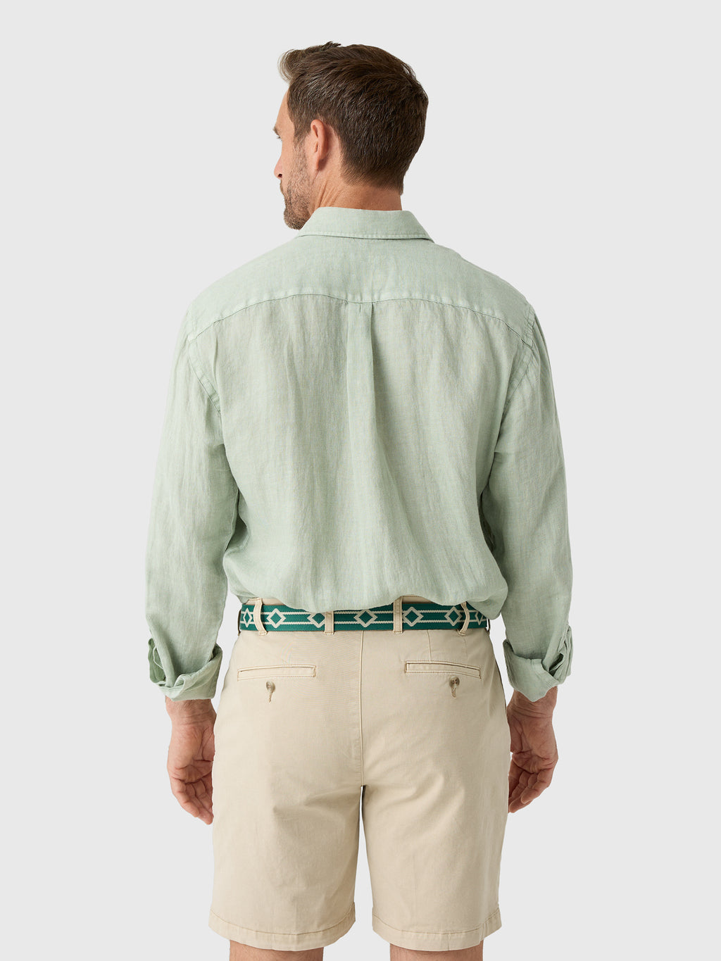 Peter Millar Crown Men's Shoreside Linen Sport Shirt - Saint Bernard