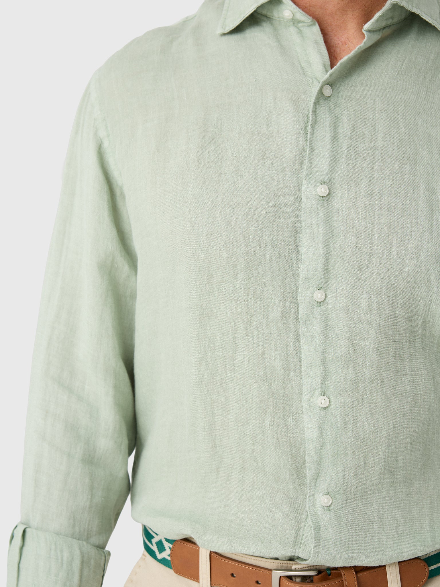 Peter Millar Crown Men's Shoreside Linen Sport Shirt - Saint Bernard