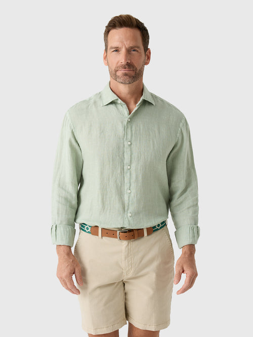 Peter Millar Crown Men's Shoreside Linen Sport Shirt