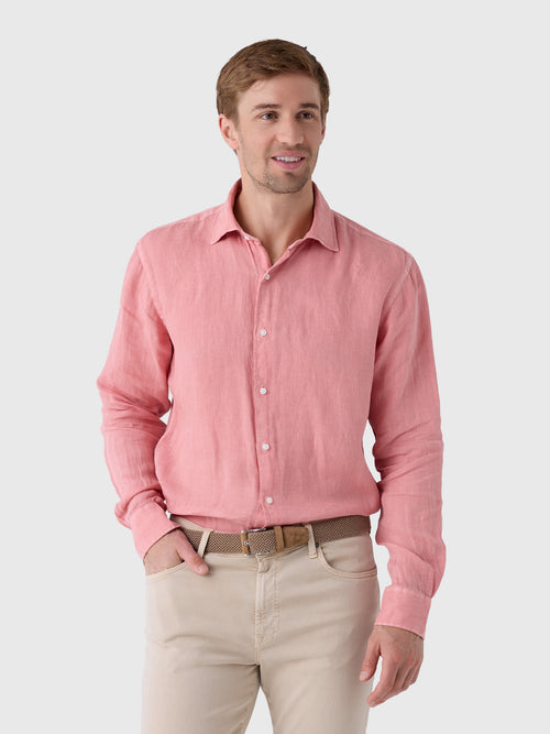 Peter Millar Crown Men's Shoreside Linen Sport Shirt - Saint Bernard