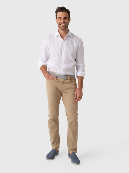 Peter Millar Crown Men's Shoreside Linen Sport Shirt - Saint Bernard