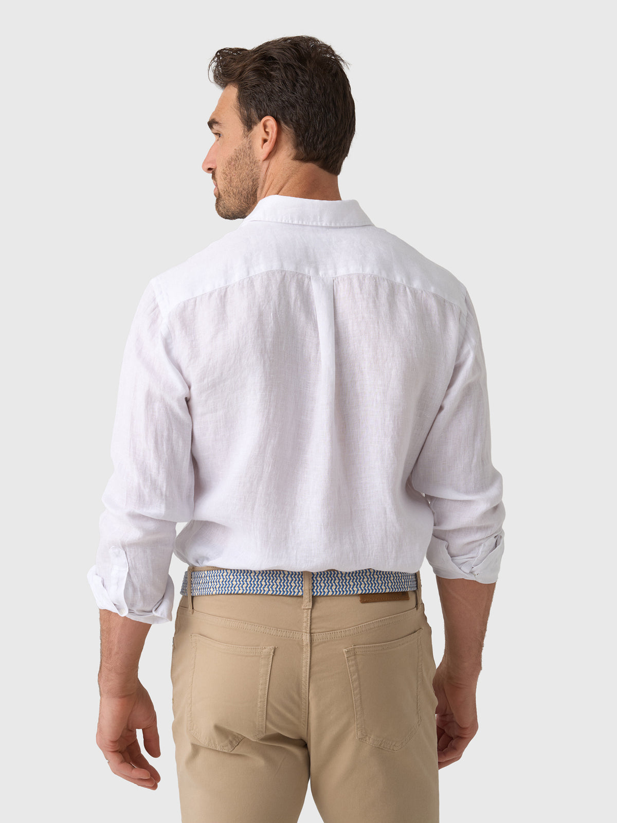 Peter Millar Crown Men's Shoreside Linen Sport Shirt - Saint Bernard
