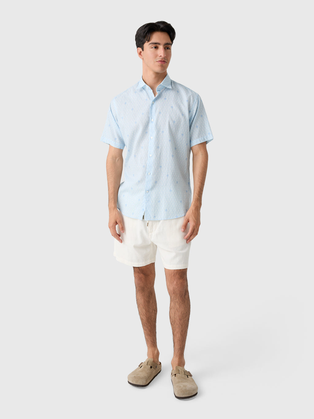 Peter Millar Crown Men's Whitehaven Cotton-Lyocell Sport Shirt - Saint Bernard