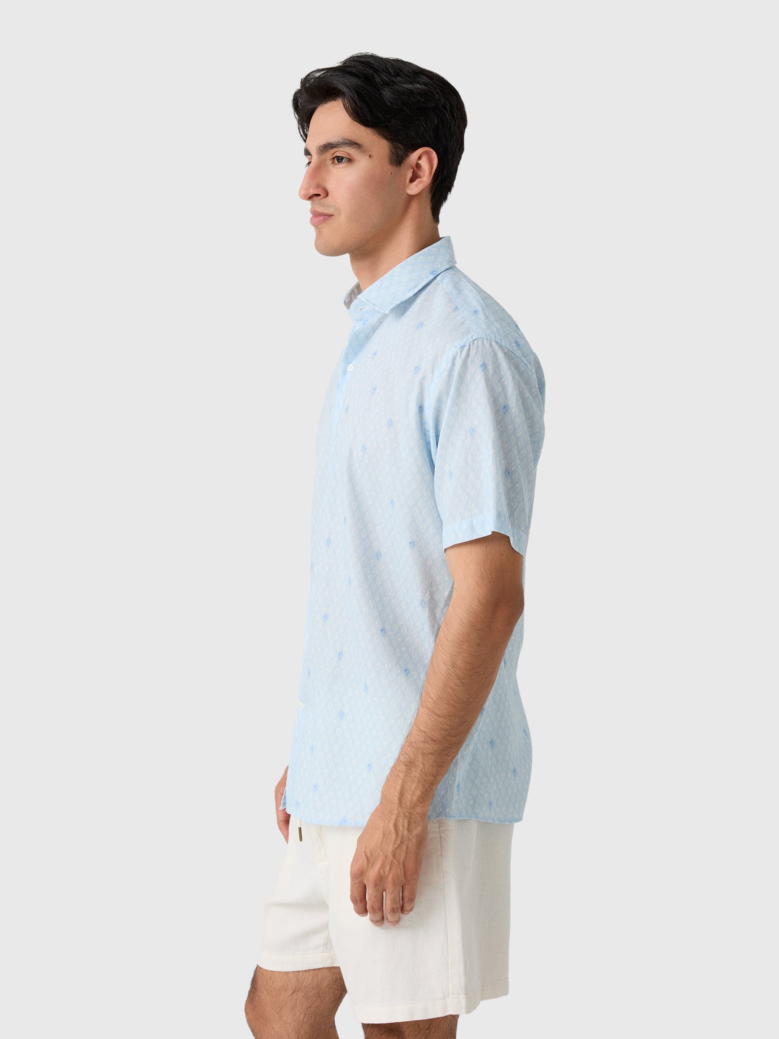 Peter Millar Crown Men's Whitehaven Cotton-Lyocell Sport Shirt - Saint Bernard