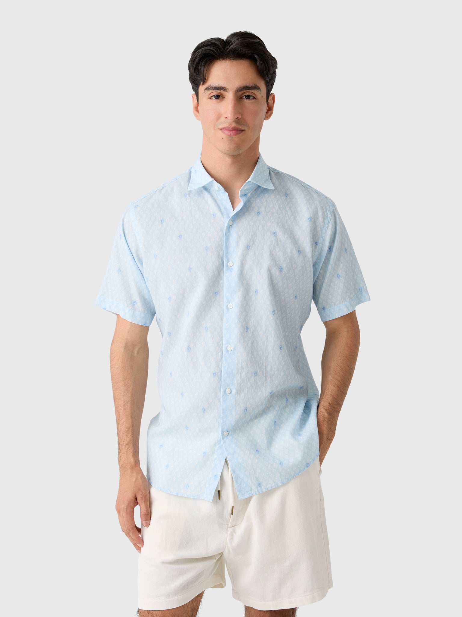 Peter Millar Crown Men's Whitehaven Cotton-Lyocell Sport Shirt - Saint Bernard