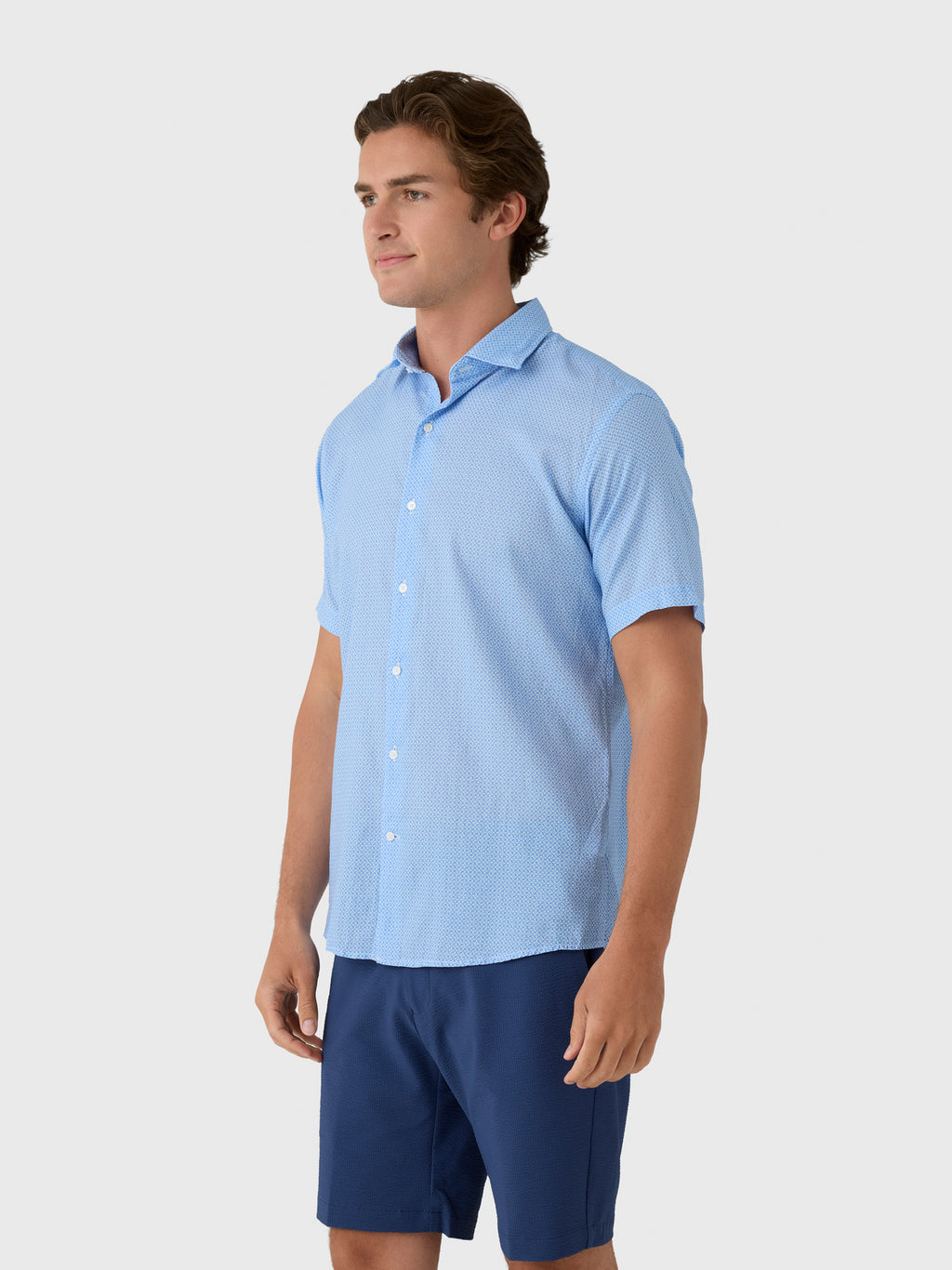 Peter Millar Crown Men's Windsail Cotton Lyocell Sport Shirt - Saint Bernard