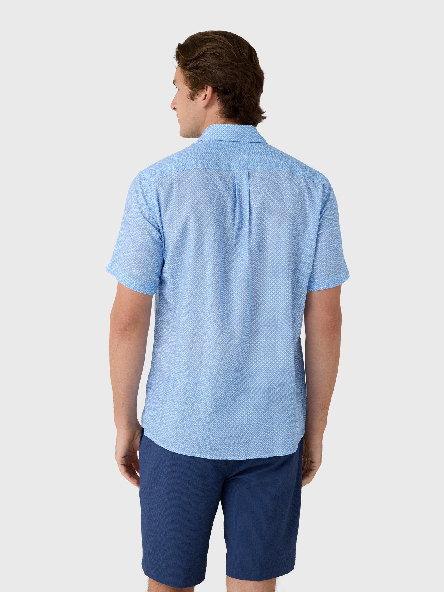 Peter Millar Crown Men's Windsail Cotton Lyocell Sport Shirt - Saint Bernard