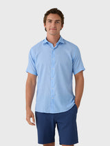 Peter Millar Crown Men's Windsail Cotton Lyocell Sport Shirt - Saint Bernard